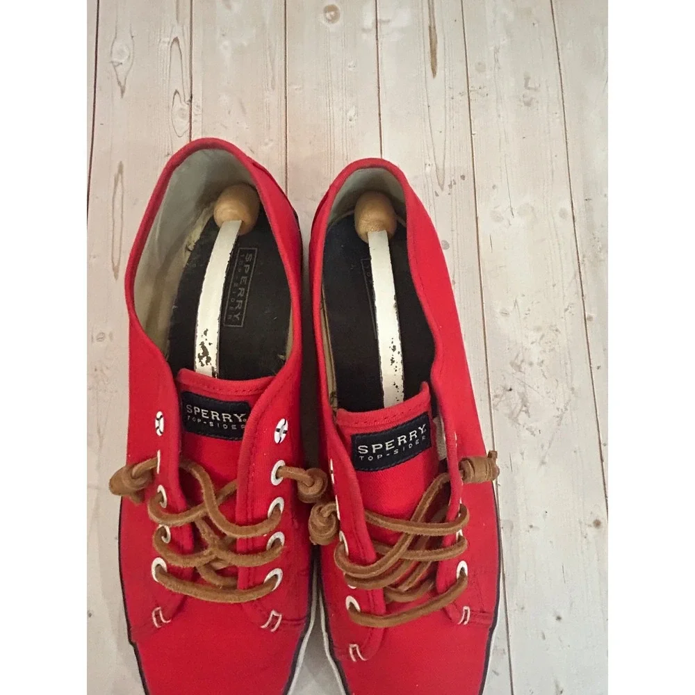 Sperry Top Siders Women's Canvas Red Boat Shoes STS92804 Sneakers Size US 11